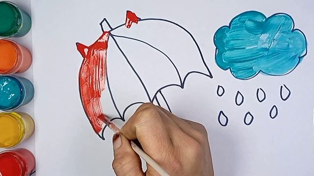 Rainbow umbrella drawing/Bolalar uchun soyabon rasm chizish/Рисование зонтика для детей смотреть онлайн