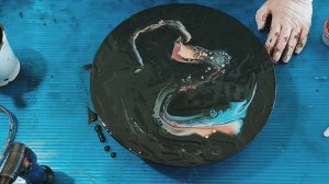 70 Акриловая заливка, техника,, гжель,, , жидкий акрил, силикон, газовая горелка.