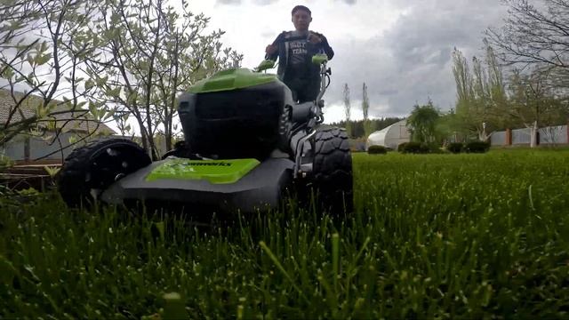 Аккумуляторная газонокосилка Greenworks GD40LM46SP: обзор и тест смотреть онлайн