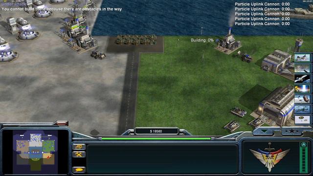 USA Laser - Command & Conquer Generals Zero Hour - 1 vs 3 HARD Gameplay смотреть онлайн