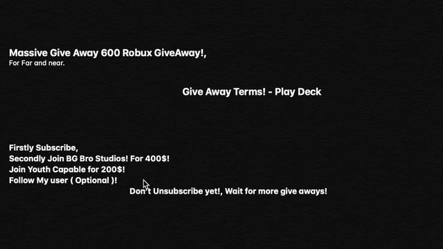 MASSIVE 600$ ROBUX GIVE AWAY! | Play Deck смотреть онлайн