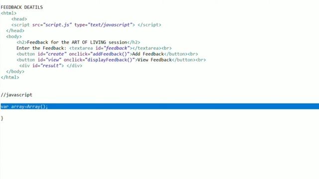 Feedback Details || HTML Code || JavaScript || Full Program смотреть онлайн