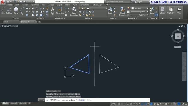 AutoCAD 2018 Tutorial for Beginners 24 HOW TO USE MIRROR COMMAND IN 2D IN AUTOCAD# смотреть онлайн