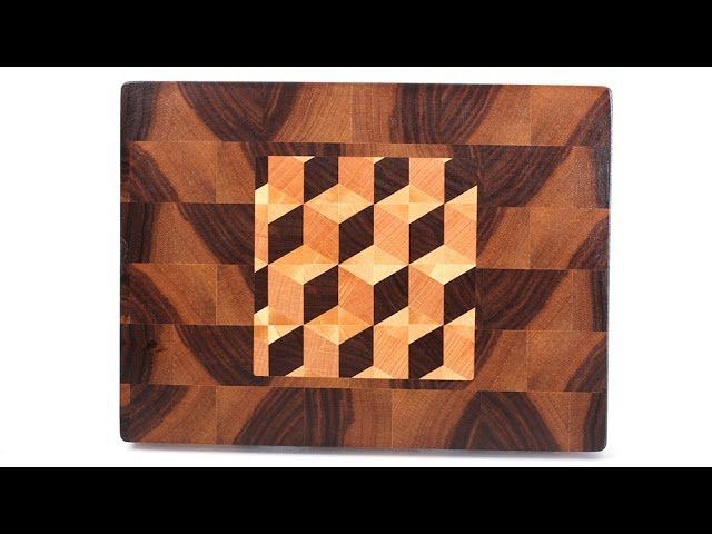 3D inlaid end grain cutting board смотреть онлайн