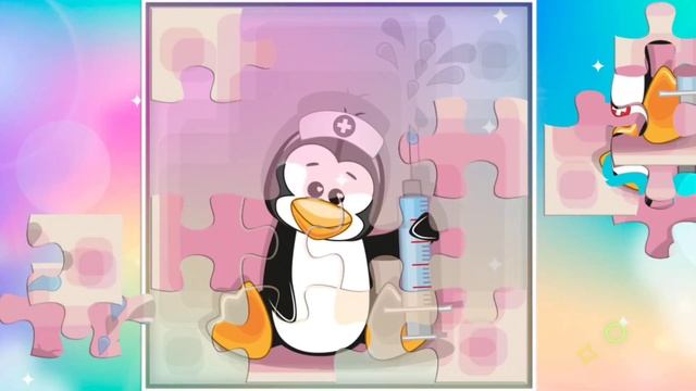 Pingu as a Chef or Nurse | Little penguin Puzzle | Video Game Puzzle for Toddlers смотреть онлайн