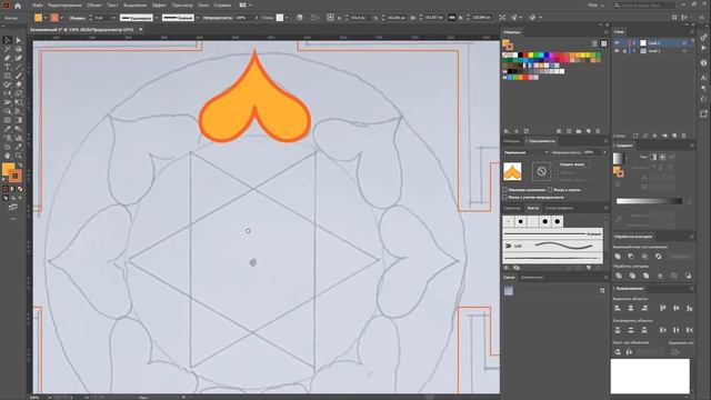Янтра Юпитера в Adobe Illustrator, узор смотреть онлайн