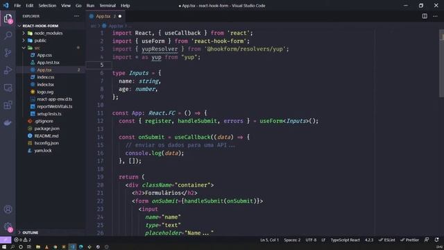 REACT HOOK FORM | INTEGRAÇÃO COM A BIBLIOTECA YUP PARA VALIDAÇÃO DOS CAMPOS | EXEMPLO PRÁTICO смотреть онлайн