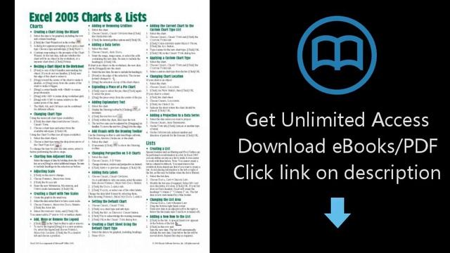 Microsoft Excel 2003 Charts & Lists Quick Reference Guide (Cheat Sheet of Instructions, Tips & Shor смотреть онлайн