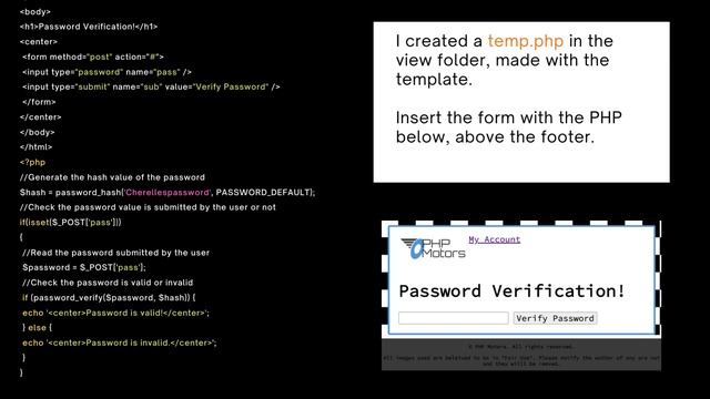 password verify Function смотреть онлайн