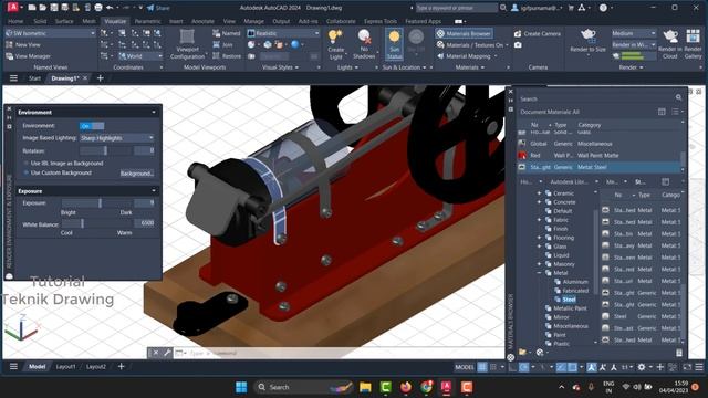 Autocad 2024 | Render Mechanical Drawing part 14 смотреть онлайн