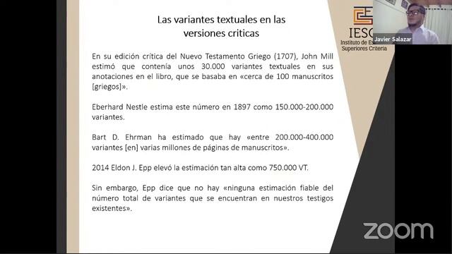 Variantes Textuales; Javier Salazar