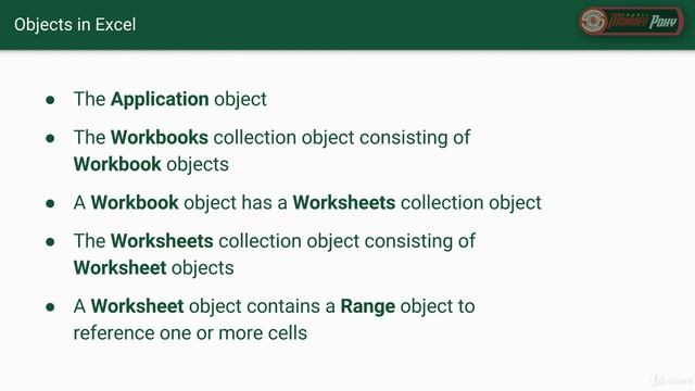 Excel VBA Programming - The Fundamentals of the Excel Object Model смотреть онлайн