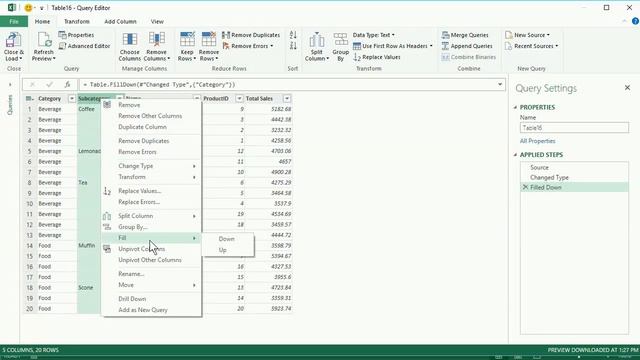 Fill Down and Fill Up - Simple Toolbar Transformations - Power Query Jumpstarter смотреть онлайн