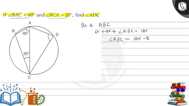 if ∠ B A C=60^∘ and ∠ B C A=20^∘, find ∠ A D C. смотреть онлайн