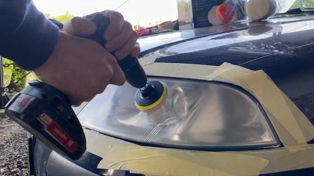 Полировка фар своими руками за 10 минут…Шуруповертом и машинкой