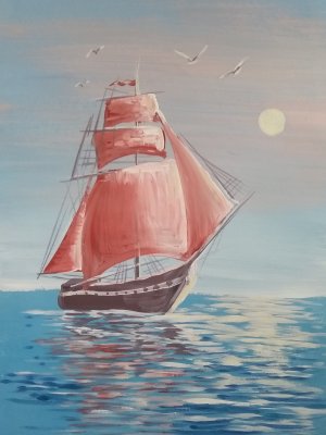 Мастер класс Гуашь. Алые Паруса