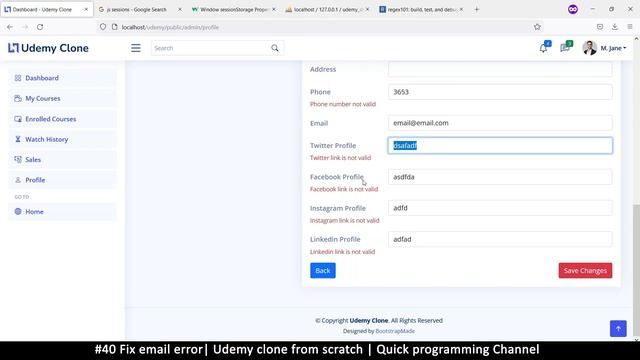 #40 Fix email error | Udemy clone from scratch in php | Quick programming tutorial смотреть онлайн
