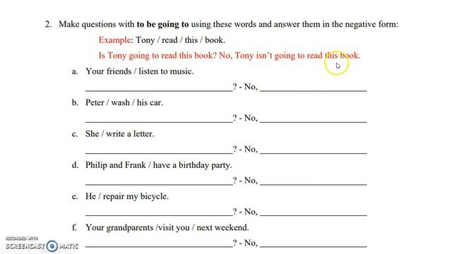 BE GOING TO WORKSHEET смотреть онлайн