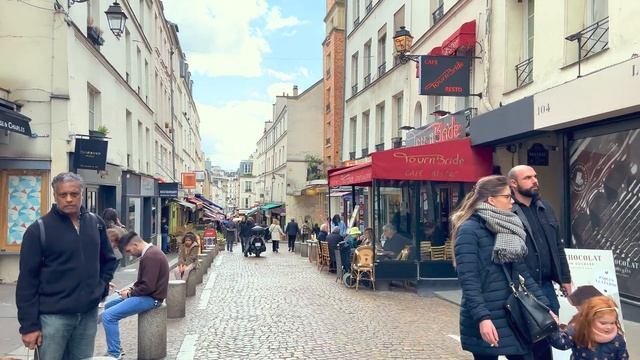 Paris France, Rue Mouffetard, Paris Seine - Paris HDR walking tour - 4K HDR 60 fps смотреть онлайн