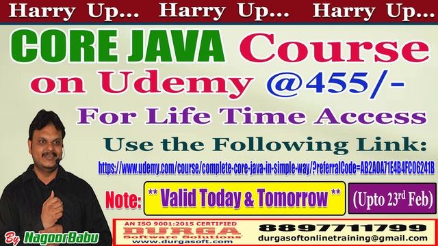 CORE JAVA Course on Udemy @455/- смотреть онлайн