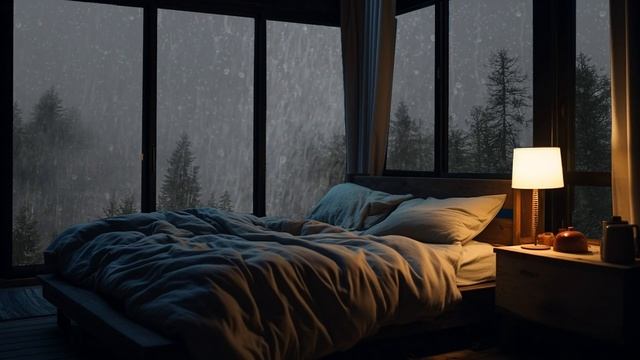 A Relaxing Weekend with Rainy view of Foggy Forest | Chill in Little Cozy Bedroom | Good Sleep смотреть онлайн