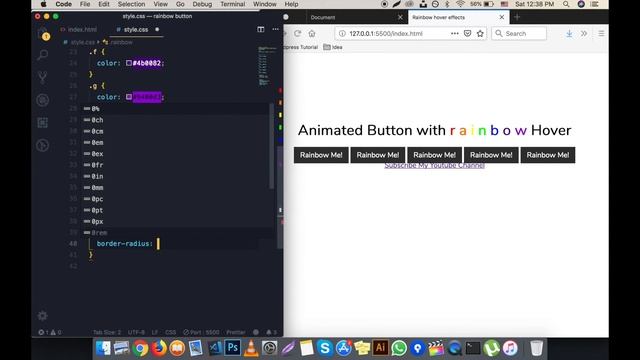 Rainbow Animated Button Hover Effects Using HTML & CSS ! смотреть онлайн