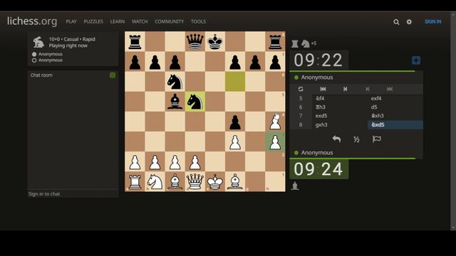 Chess Rapid 10+0 - lichess - gameplay смотреть онлайн