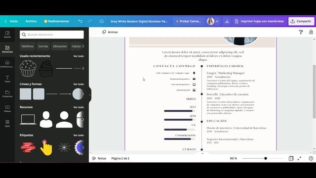 Como hacer un curriculum vitae en canva | Gratis смотреть онлайн