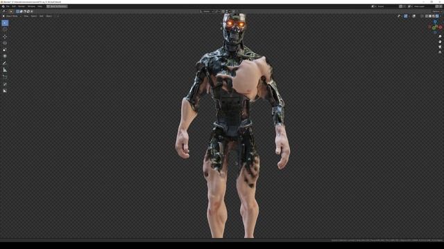 Terminator T-800 melting - Blender смотреть онлайн