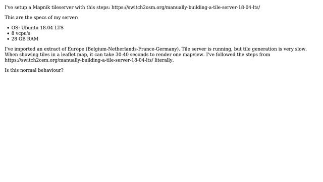 GIS: Setup mapnik: tile generation very slow смотреть онлайн