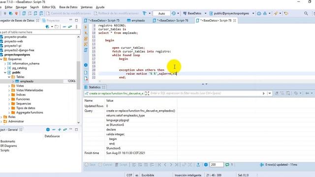 Return tabla desde un procedimiento almacenado en Postgres смотреть онлайн