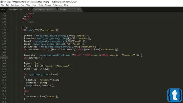 PARTE 7 - EDITANDO PERFIL DEL USUARIO SUBIR IMAGEN PHP | RED SOCIAL EN PHP Y MYSQL смотреть онлайн