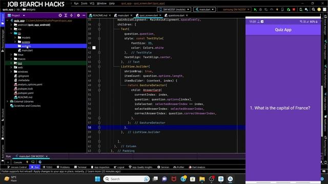 Flutter | Quiz App Tutorial For Beginners | Android Studio смотреть онлайн
