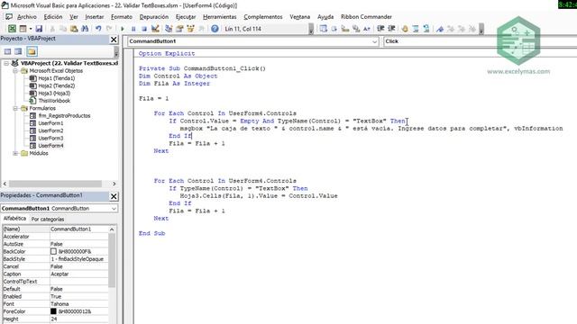 22. Guía Rápida VBA para Excel | Validación de TextBoxes смотреть онлайн