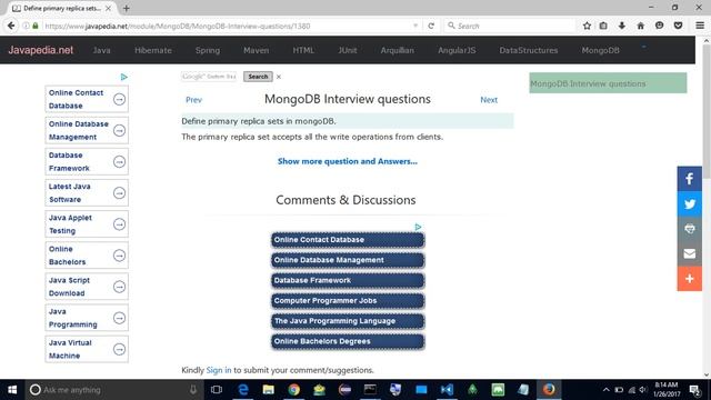 Define primary replica sets in mongoDB.
| javapedia.net смотреть онлайн
