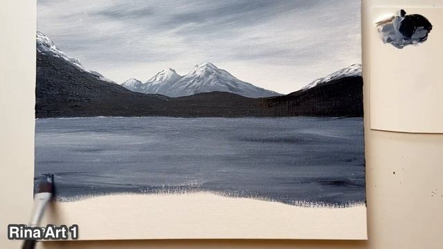 Acrylic Landscape Painting in 2 Colors смотреть онлайн