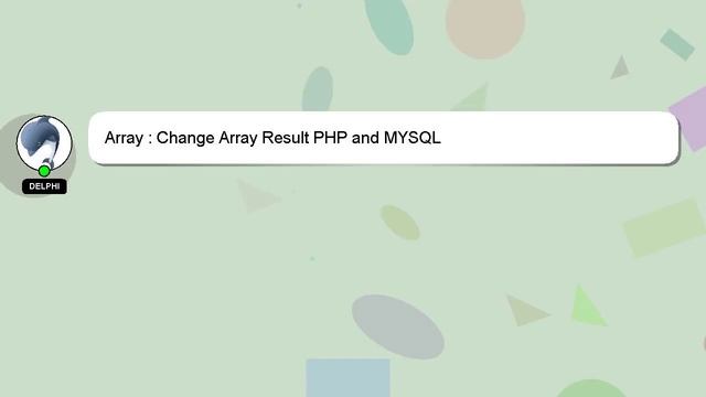 Array : Change Array Result PHP and MYSQL смотреть онлайн