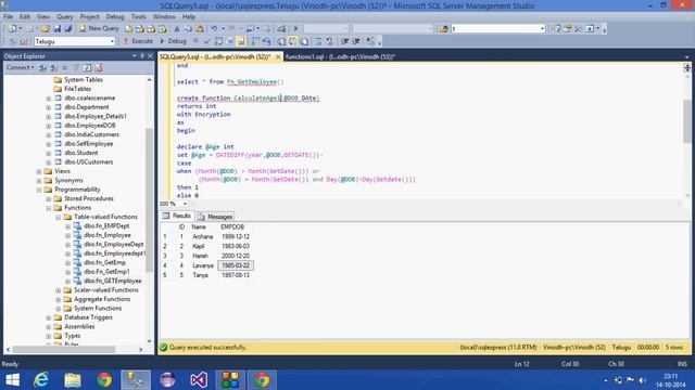 22.SQL Server Tutorial-Hindi (Multi-valued functions) смотреть онлайн