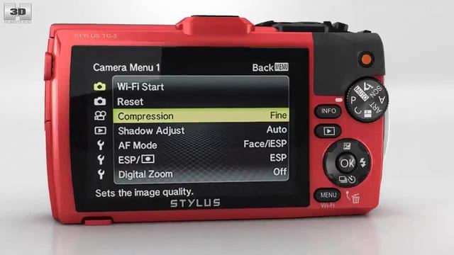 Olympus Tough TG-3 Red by 3D model store Humster3D.com смотреть онлайн