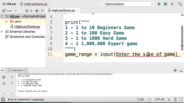 Python High Low Game Part 1 смотреть онлайн