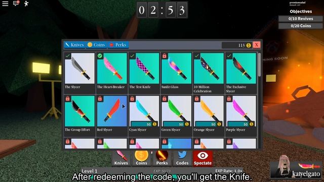 How to get the PATCHED KNIFE in SURVIVE THE KILLER! (CODE!) [ROBLOX] смотреть онлайн