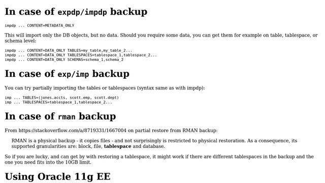 Databases: Restoring 40 GB Oracle backup to get db objects into Oracle 11g XE (2 Solutions!!) смотреть онлайн