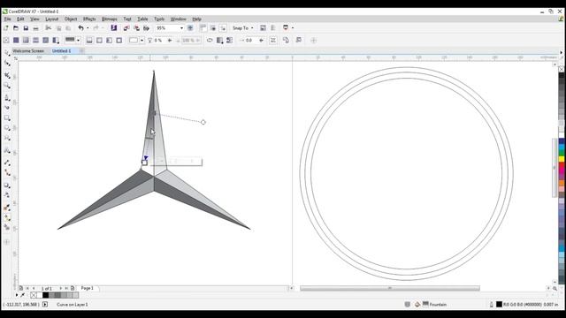 How to make Mercedes logo design in coreldraw x7 смотреть онлайн