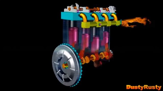 Autocad: 4 Cylinder Engine Model смотреть онлайн
