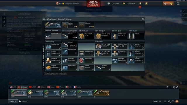 Admiral Hipper - Update 1.91 Dev Server - War Thunder смотреть онлайн