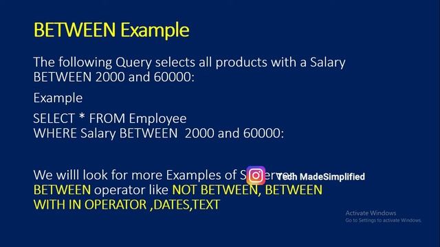 Between Operator In SqlServer смотреть онлайн