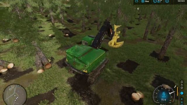 FS22?John Deere 959M Feller Buncher?Logging?Map Elmcreek?One working day on my farm смотреть онлайн