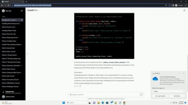 python float object is not subscriptable
