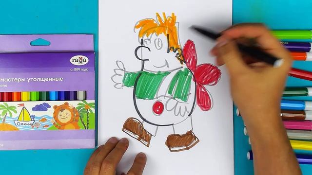 Рисуем КАРЛСОНА из мультка Малыш. и Карлсон! смотреть онлайн