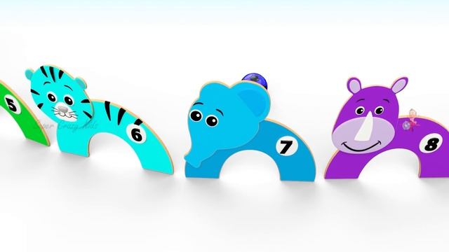 Cartoon Animals ColorBalls Wooden Train Toy Set 3D Learn Colors For Children Kids Toddlers Educatio